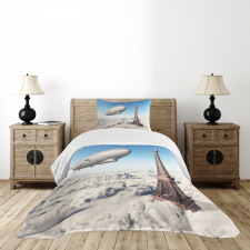 French Paris Eiffel Tower Bedspread Set