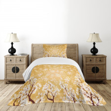 Trees Blossom in Spring Bedspread Set