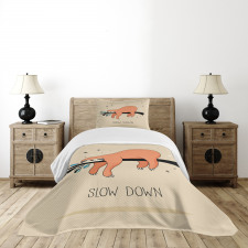 Sleepy Sloth Cartoon Bedspread Set