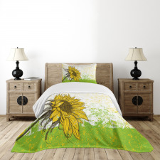 Floral with Sunflowers Bedspread Set