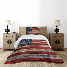 Wood Planks Flag Bedspread Set