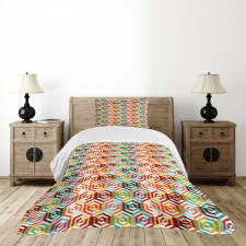 Hexagonal Shape Retro Bedspread Set