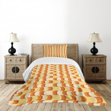 Wavy Pattern Half Moon Bedspread Set