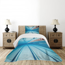 Swimming Pool Sports View Bedspread Set