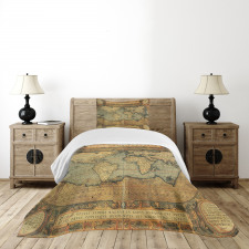 Vintage Atlas Old Chart Bedspread Set