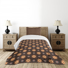 Summer Time Orange Flower Bedspread Set