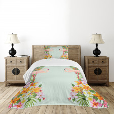 Tropic Flowers Animals Bedspread Set