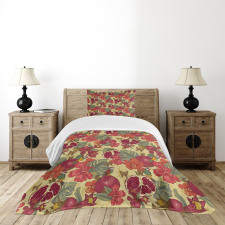 Exotic Wild Tropic Birds Bedspread Set