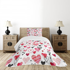 Various Heart Shapes Bedspread Set