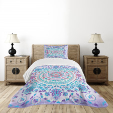 Floral Medallion Design Bedspread Set