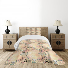 French Lettering Bedspread Set