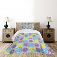 Lemon Pattern Citrus Bedspread Set