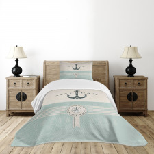 Vintage Marine Anchor Bedspread Set