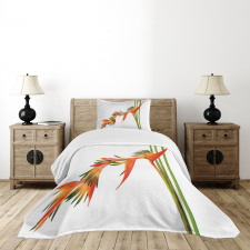 Exotic Flower Branch Bedspread Set