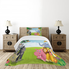 Kids Safari Animals Bedspread Set