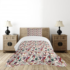 Modern Swirls Leaves Bedspread Set