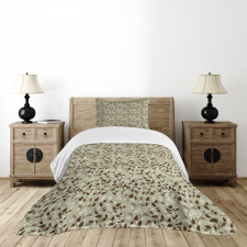 Florals Bud Swirls Bedspread Set