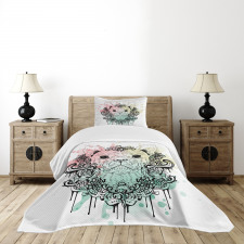 French Bulldog Flowers Bedspread Set