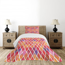 Diamond Shapes Mosaic Bedspread Set