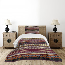 Striped Artwork Bedspread Set