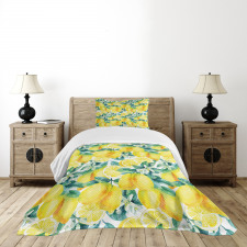 Lemon Citrus Branches Bedspread Set