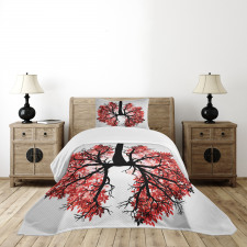Human Lung Floral Healthy Bedspread Set