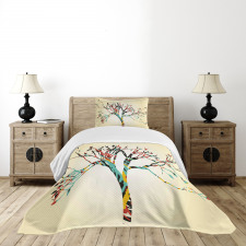 Abstract Colorful Tree Bedspread Set