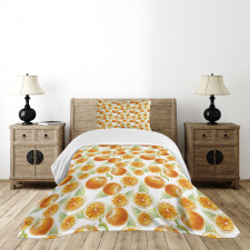 Juicy Orange Fruits Art Bedspread Set
