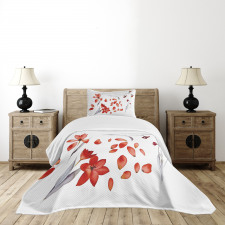 Autumn Flowers Petals Bedspread Set