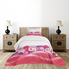 Rainbow Swirl Lollipop Bedspread Set