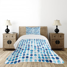 Hand Drawn Circles Cells Bedspread Set