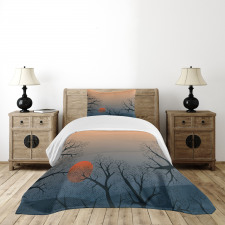 Sunrise Branches Misty Sky Bedspread Set