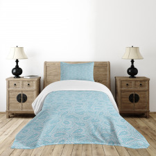 Art Style with Swirls Bedspread Set