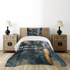 Cyberpunk Cityscape Bedspread Set