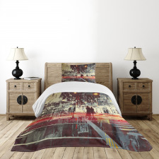 Gloomy City Streets Bedspread Set