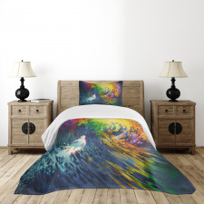 Exotic Surfer on Waves Bedspread Set