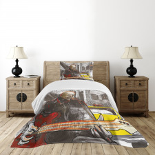 Street Musician Singing Bedspread Set