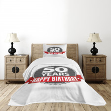 50th Birthday Retro Bedspread Set