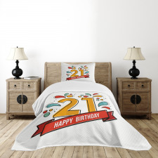 Digital 21 Birthday Bedspread Set