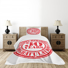 Grunge Birthday Stamp Bedspread Set