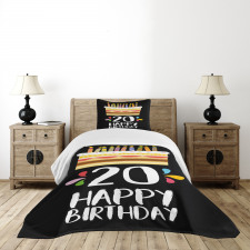 Party Cake Candles Bedspread Set