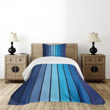 Plaques in Blue Borders Bedspread Set