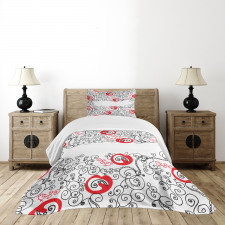 Sketchy Birds Swirls Bedspread Set