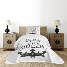 Vintage Words and Crown Bedspread Set