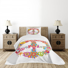 Peace Love Joy Flowers Bedspread Set