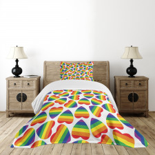 Colorful Heart Bedspread Set