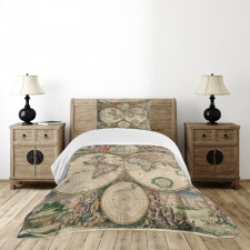 Antique Vintage Art Bedspread Set