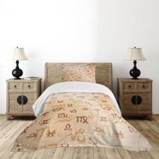 Zodiac Signs Grunge Bedspread Set