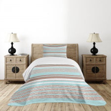 Horizontal Stripes Lines Bedspread Set