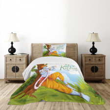 Playing Flute Forest Bedspread Set